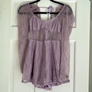 Lilac Urban Outfitters lace romper
